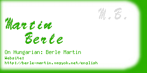 martin berle business card